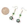 Glass Seed Beads Dnagle Earrings EJEW-MZ00501-04-4