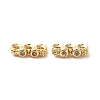 Brass Micro Pave Clear Cubic Zirconia Slide Charms KK-G481-01G-1