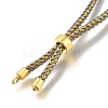 Braided Cotton Cord Slider Bracelet Making MAK-R001-01G-26-3
