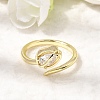 Brass Micro Pave Cubic Zirconia Cuff Open Rings for Women RJEW-L343-01G-02-1