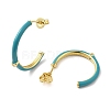 Golden Brass Ring Stud Earrings EJEW-L268-014G-05-2