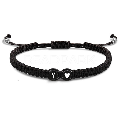 304 Stainless Steel Alphabet Beads Braided Bead Bracelets RY3090-25-1