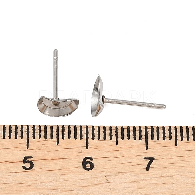 Tarnish Resistant Earring Cabochon Settings 304 Stainless Steel Ear Studs Blank Settings STAS-Q170-08-1