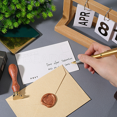 Raw(Unplated) Wax Seal Brass Blank Stamp AJEW-CP0007-44B-1