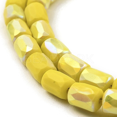 Frosted Opaque Glass Beads Strands GLAA-P058-07B-1