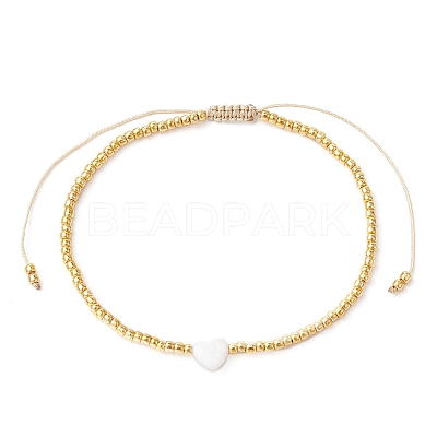 Natural Pearl & Seed Braided Bead Bracelets BJEW-JB09722-04-1