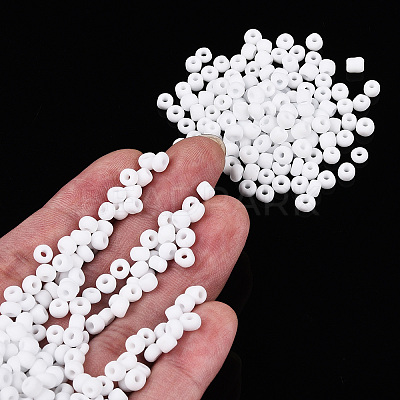 Frosted Opaque 6/0 Glass Seed Beads SEED-R029-4mm-A01-1