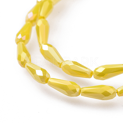 Electroplated Opaque Glass Beads Strands EGLA-L015-FR-B08-1