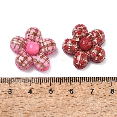 Tartan Pattern Opaque Resin Cabochons X-CRES-A061-01B-1