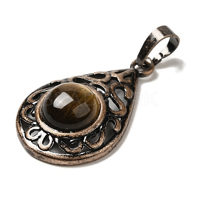 Natural Tiger Eye Pendants G-H065-02R-07-1