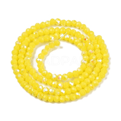 Electroplate Opaque Solid Color Glass Beads Strands EGLA-A044-P1mm-L04-1