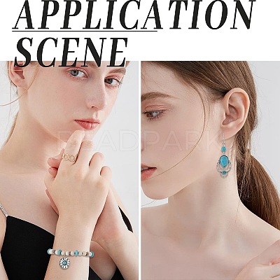 16Pcs 8 Styles Synthetic Turquoise Alloy Pendants FIND-SC0009-11-1