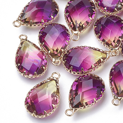 K9 Glass Imitation Tourmaline Pendants X-GLAA-Q069-02D-1