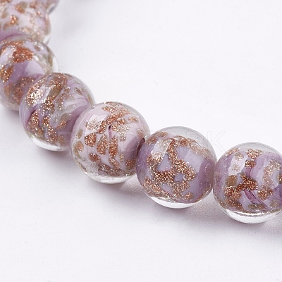 Handmade Gold Sand Lampwork Beads LAMP-K029-08F-1