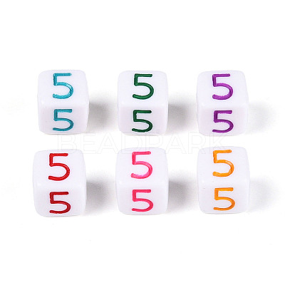 Opaque Acrylic European Large Hole Beads SACR-N020-01A-06-1