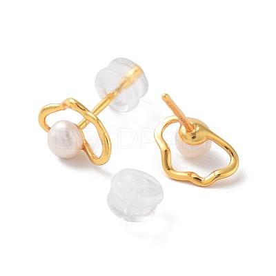 Natural Pearl Stud Earrings for Women EJEW-E303-19G-1