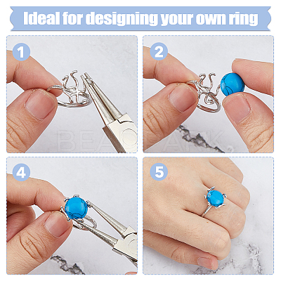 1Pc Adjustable 925 Silver Ring Adjustable Ring Findings FIND-DC0006-64P-1
