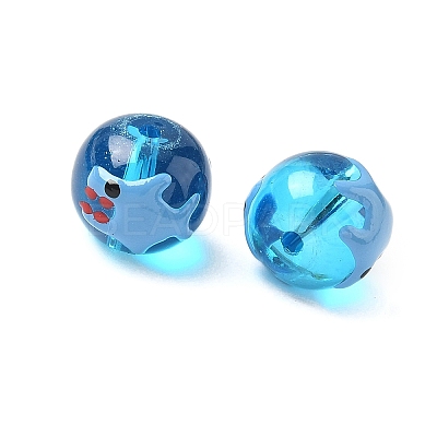 Ocean Theme Handmade Glass Enamel Beads LAMP-D304-02D-1