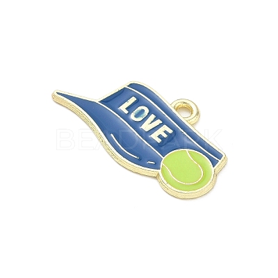 Tennis Alloy Enamel Pendants AL-CBA292F-02O-G-1