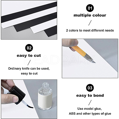 6Sheets 2 Colors ABS Plastic Plates KY-BC0001-21-1