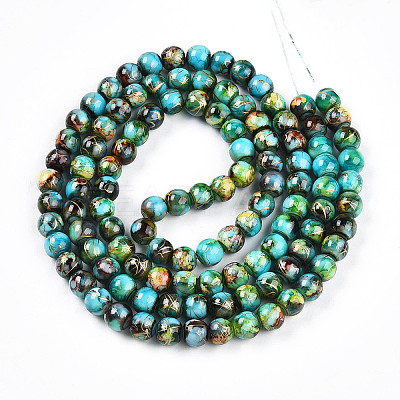 Baking Paint Glass Beads Strands DGLA-N003-8mm-B08-1