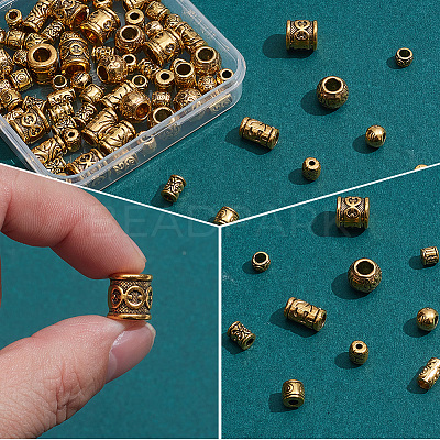 100Pcs 10 Styles Tibetan Style Zinc Alloy Beads FIND-SP0005-94-1