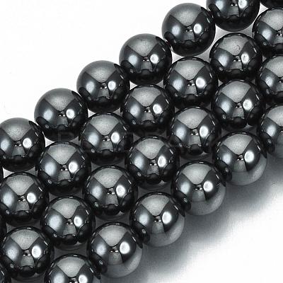 Non-magnetic Hematite Beads Strands X-G-Q892-8mm-1