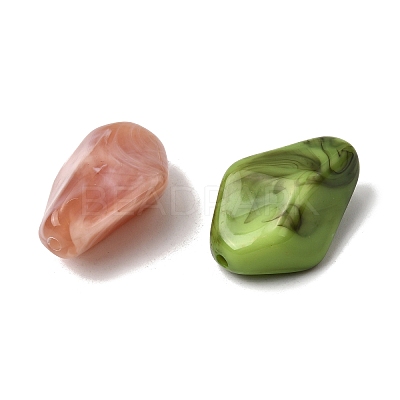 Opaque Acrylic Beads OACR-H051-10-1