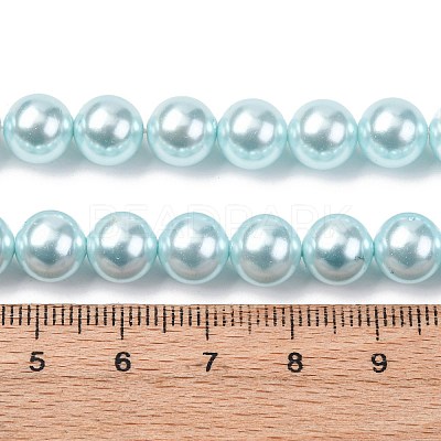 Electroplated Shell Pearl Beads Strands BSHE-G041-8mm-03-1