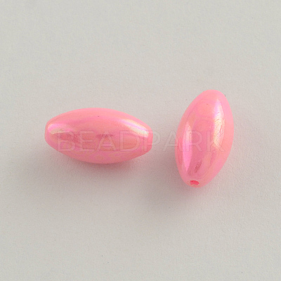 AB Color Plated Rice Acrylic Beads SACR-Q106-09-1