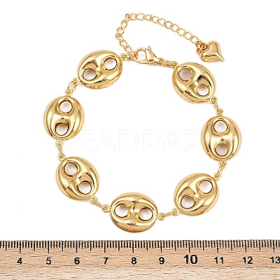 304 Stainless Steel Coffee Bean Link Chain Bracelets BJEW-D359-14B-G-1