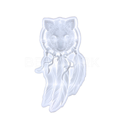 Woven Net/Web with Feather & Fox Head DIY Food Grade Silicone Molds SIMO-PW0017-19A-1