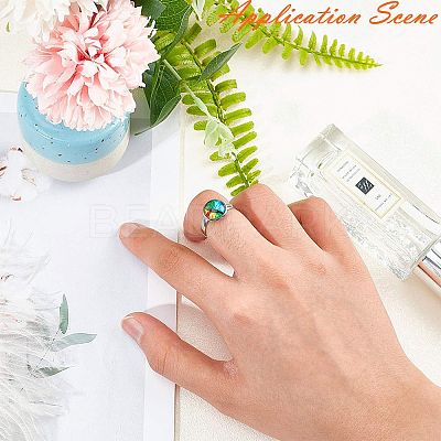 Tarnish Resistant Adjustable 304 Stainless Steel Finger Rings Components STAS-L193-P-12mm-1