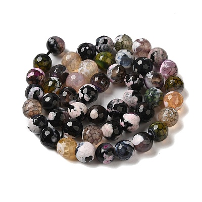 Dyed & Heated Natural Fire Crackle Agate Beads Strands G-P539-C01-05-1