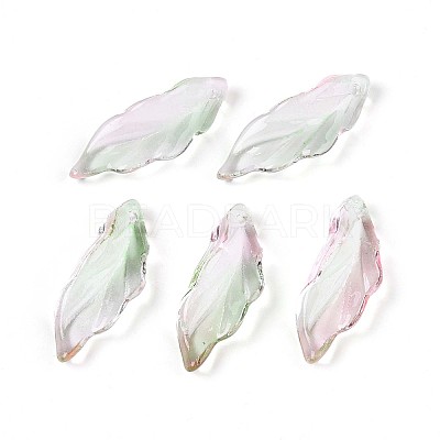 Baking Paint Transparent Glass Pendants DGLA-N014-02D-1
