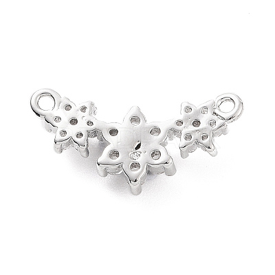 Eco-friendly Rack Plating Brass Micro Pave Cubic Zirconia 2-Loop Charms KK-F843-08P-1
