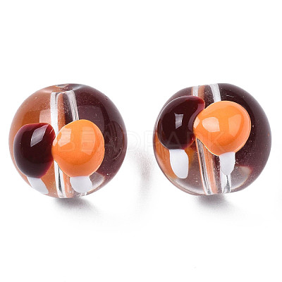 Transparent Glass Enamel Beads GLAA-N049-024-1