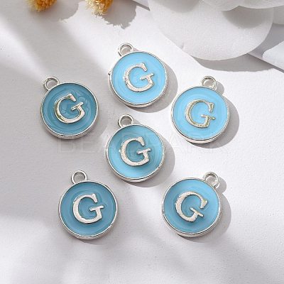 Platinum Plated Alloy Enamel Charms ENAM-S118-04G-P-1