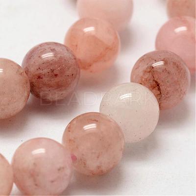 Natural Morganite Round Bead Strands G-O143-05-8mm-1