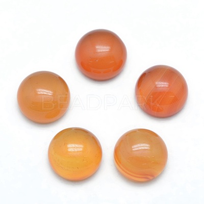 Natural Carnelian Cabochons G-P393-R41-10mm-1