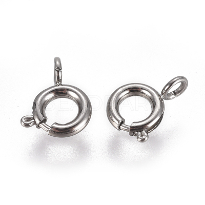 Non-Tarnish 304 Stainless Steel Spring Ring Clasps STAS-F224-02P-B-1