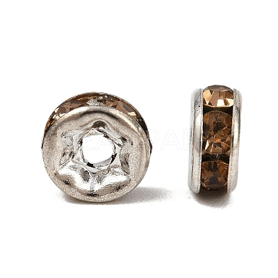 Brass Grade A Rhinestone Spacer Beads RB-A014-Z6mm-14S-1