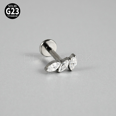 G23 Titanium Micro Pave Cubic Zirconia Cartilage Earrings WG0CACB-09-1