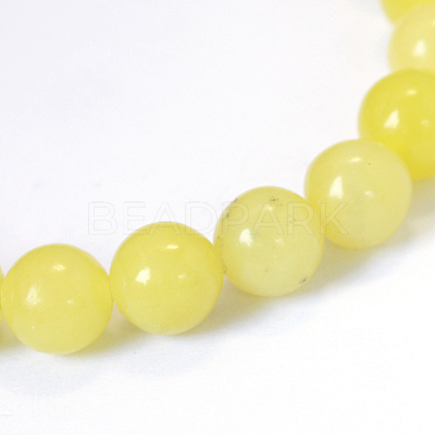 Natural Lemon Jade Round Bead Strands X-G-E334-6mm-07-1