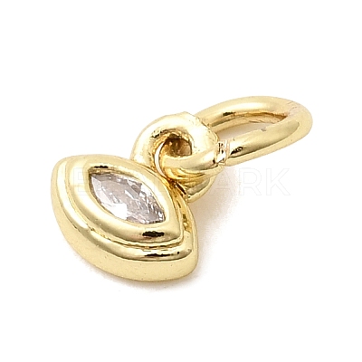 Brass Cubic Zirconia Charms KK-G554-02F-01-1