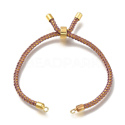 Braided Cotton Cord Slider Bracelet Making MAK-R001-01G-10-1