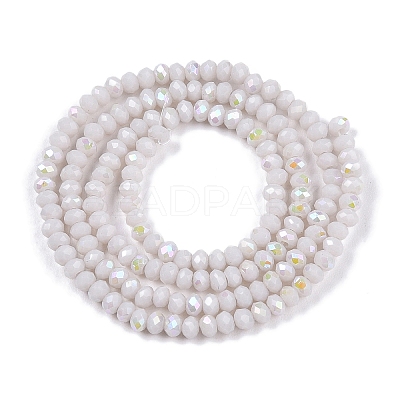 Electroplate Opaque Solid Color Glass Beads Strands EGLA-A044-P1mm-L19-1