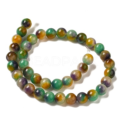 Natural Dyed White Jade Beads Strands G-M402-C04-22-1