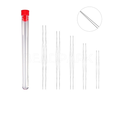 Tarnish Resistant Stainless Steel Collapsible Big Eye Beading Needles SENE-PW0013-02M-1