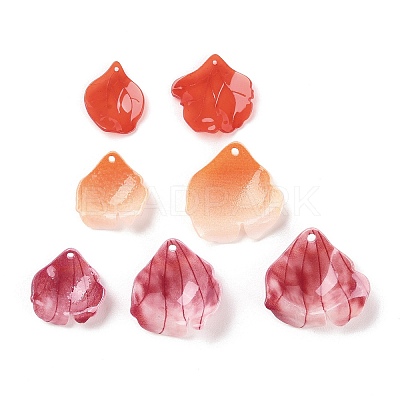 4-Petal Opaque Acrylic Bead Caps X-SACR-D007-08B-1
